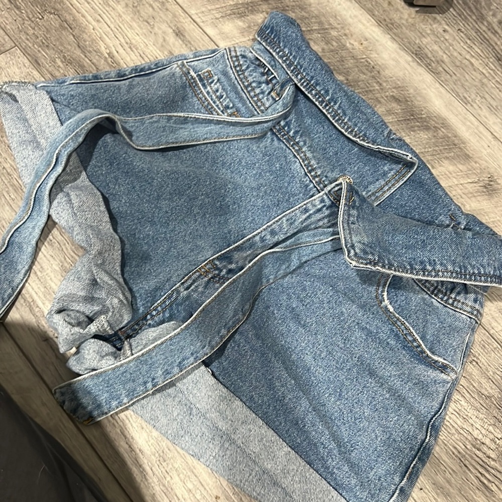 Paper Bag Denim Shorts
